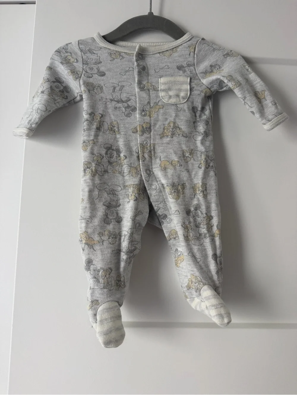 Disney Grey Mickey & Friends Footed One-Piece